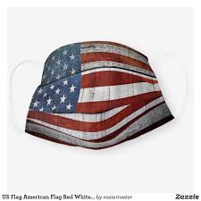 Black And White Striped Flag With Stars Pin On All Face Mask