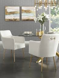 Christine Dining Chair Set Of 2 White Leather Dining Chairs Dining Chairs Leather Dining Arm Chairs