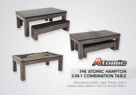 The play surface of the billiard. Amazon Com Atomic 7 Hampton 3 In 1 Combination Table Includes Billiards Table Tennis And Dining Table With Dual Storage Bench Seating Grey Sports Outdoors