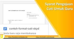 Cuti rehat / cuti rehat khas anda ? Syarat Pengajuan Cuti Untuk Guru Ij Com