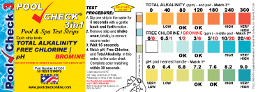 Pool Check 3 Way Test Strips Fcl Ph Alkalinity 600 Tests