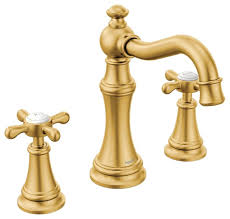 Maybe you would like to learn more about one of these? Moen Weymouth Brushed Gold Two Handle Bathroom Faucet Traditional Bathroom Sink Faucets By The Stock Market Houzz