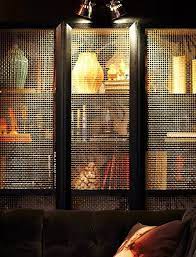 Decorative mesh for cabinet door ht1275. Brass Mesh Cabinet Arrow Metal