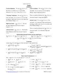 Ap calculus ab and bc. Calculus Cheat Sheet Limits Definitions Limit At Infinity Maxima And Minima Derivative