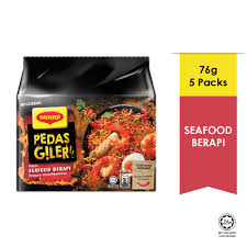 Maggi pedas giler tomyumz instant noodle (76g x 5 packs) x 2 unit. Nestle Maggi Pedas Giler Flamingseafood 76g New Pgmall