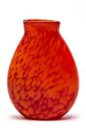 Red Orange Spotted Vase By Paul Arnhold Glass Moda Operandi Red Vases Glass Glass Collection