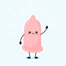 Premium Photo | Pink kawaii condom. protected sex. cartoon style.