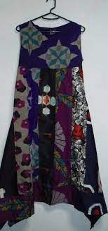 銘仙色々チュニックワンピース裾変形 着物リメイク 着物 着物リフォーム ファッションアイデア