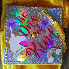 My Daughter S Kindergarten Unicorn Graduation Cap Be One Of A Kind She S Definitely One Of A Graduation Diy Diy Graduation Cap Party City Graduation