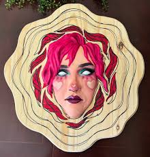 memory of the lake 24 x 23 x 4 inches Ceramic, wood, acrylic, glitter Begun  in 2022; completed in 2025.