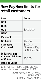 These also serve as a form of security measure. Paynow Banks Raise Limit For Ad Hoc Transactions To At Least 5k Banking News Top Stories The Straits Times