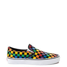 Black And Rainbow Vans Vans Slip On Rainbow Checkerboard Skate Shoe Black Multicolor In 2020 Vans Slip On Black Shoes Skate Shoes