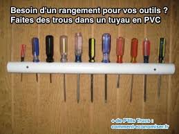 Enfin Un Rangement Astucieux Pour Vos Outils De Bricolage Tuyau En Pvc Rangement Tournevis Outils Bricolage