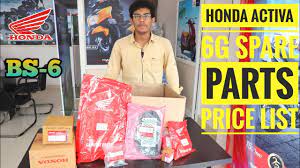 Gasket sheet kit w asher oring kit gasket sheet kit w asher oring kit brkt set, spare tire tube set, tuff up shoe set, brake crank case. Activa 6g Spare Parts Price List Honda Genuine Spare Parts Bvjtech Youtube