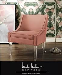 Nicole Miller Aurelie Velvet Accent Chair With Acrylic Legs Reviews Furniture Macy S Velvet Accent Chair Accent Chairs Fancy Chair