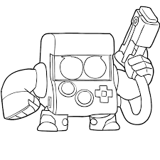 First, the original 2 legs were replaced by 4 mechanical tentacles. 8 Bit From Brawl Stars Has A Blaster Nerf Gun Coloring Pages Brawl Stars Coloring Pages Coloring Pages For Kids And Adults