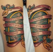 The lion rampant of scotland, also known as the royal banner of scotland, is a flag that has been in use since the 1200's and is a powerful symbol of this fiercely independent nation. Tattoosbythai Traditional Neotraditional Neotrad Color Bold Lines Angels Cherubs Banner Grave