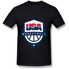 United States Usa Olympic Basketball Logo Black T Shirt For Men Olympic Basketball Black Tshirt Mens Tshirts