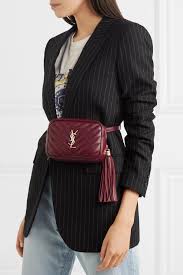 Crafted of black moroder glazed leather, it is reminiscent of the edgy romanticism seen in. Saint Laurent Lou Quilted Leather Belt Bag In Burgundy Purple Lyst