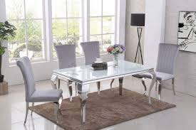 The new, oak cabinets are stained a shade called espresso black. Italian Louis White Black Glass Dining Table Grey Velvet Chairs White Table 4 Grey Chairs Buy Online In Antigua And Barbuda At Antigua Desertcart Com Productid 183226576