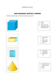 Apa itu bentuk tiga dimensi (3d) ? Mari Mengenal Bentuk 3 Dimensi Worksheet