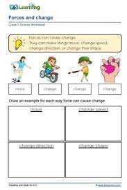 printable worksheet 2 for grade 3 forces and change science worksheets grade 3 science science