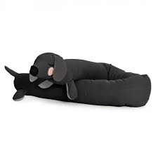 Spielkissen Lazy Long Dog Anthrazit Hundekissen Zierkissen Babykissen