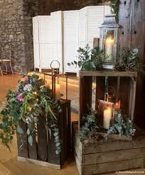 Boho Rustic Venue Styling By Bristol Florists The Wilde Bunch At Priston Mill Old Crates Lan Wedding Crates Wedding Aisle Decorations Rustic Wedding Decor