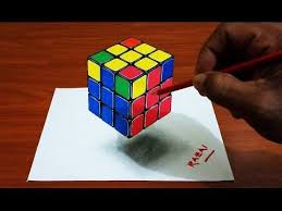 How to draw rubik's cube? Tuto 2 How To Draw Rubik S Cube Trick Art 3d Illusion On Paper Dessin 3d Youtube 3d Drawings Illusion Drawings 3d Illusion Drawing