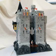 Lego Moc Castle Drawbridge With At Slight Angle With Knight Emerging Lego Medieval Chateau