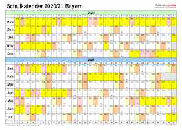 Der „schönherr kalender bietet jahresübersichten in fünf zum gestalten eines eigenen „fotokalenders bietet kalenderpedia auf seiner webseite. Schulkalender 2020 2021 Bayern Fur Excel