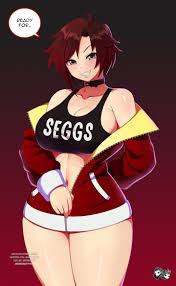 rwby, ruby rose, jadenkaiba, 1girls, alternate breast size - Rule 34 World
