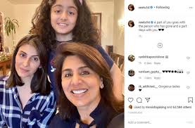 As the yaarana actor celebrates her 61st birthday on 8 july, we share with you some adorable moments of her with rishi kapoor and ranbir kapoor from her instagram. Neetu Kapoor Misses Rishi Kapoor As She Shares Pic With Riddhima And Samara Here S What She Wrote Bollywood Hindustan Times