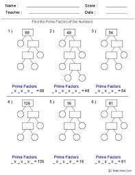 Image Result For Prime Factorization Worksheets For 5th Grade Prime Factorization Worksheet Prime Factorization Factors And Multiples