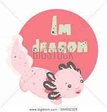 Vector image cute kawaii axolotl, baby amphibian drawing. Ambystoma Images Illustrations Vectors Free Bigstock