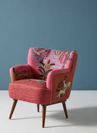 Imagined World Petite Accent Chair In 2021 Funky Armchairs Patterned Chair Funky Chairs