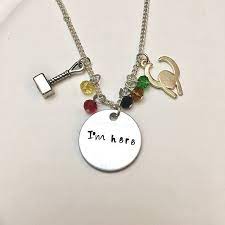 I M Here Thor Loki Marvel Chris Hemsworth Tom Hiddleston Thor Ragnarok Hand Stamped Charm Necklace Stamped Charm Necklace Stamped Charm Chris Hemsworth