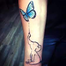 Cute Little Butterfly And Elephant Tattoo Idea Butterfly Tattoo Designs Butterfly Tattoo Meaning Butterfly Tattoo