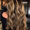57.medium dark brown hair with red caramel balayage. 1
