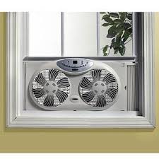 Bionaire Twin Reversible Airflow Window Fan Cfm Bionaire Twin Window Fan With Remote Control And Programmable Digital Thermostat 3 Speed Settings Wi Window Fans Digital Thermostat Fan Installation