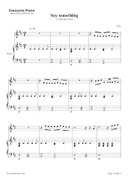 Say something stave preview 2free piano sheet music. Say Something Full Version A Great Big World Stave Preview