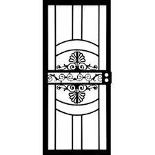 Grisham 36 In X 80 In 437 Series Black Venus Security Door 43721 The Home Depot Security Door Security Screen Door Iron Security Doors