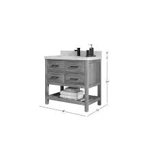 Willow Collections Parker Teak 36 in. W x 22 in. D x 36 in. H Single Sink  Bath Vanity Center in Golden Teak 2 in. Piatra Gray Quartz Top  PRK_TK_GLD_PT_GR_36