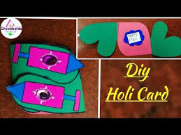 Holi isn't about pouring color neatly, it is about splashing it all around and making a mess! Holi Card Making Beautiful Handmade Holi Card Idea How To Make Customized Greeting Card Youtube In 2021 Card Making Greeting Cards Diy Greeting Cards