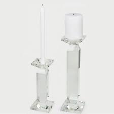 Fleur de lis 4 pillar candle holder antique bronze holiday centerpiece mikasa florale crystal pillar candle holder 6 tall. Tizo Design Pillar Crystal Glass Candle Holders Lifestyles Giftware