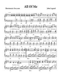 Um klaviernoten für anfänger zu erkennen, sollte man sich die untere notenzeile genauer wähle. All Of Me Sheet Music John Legend Klaviernoten Klavierspielen Lernen Noten Klavier