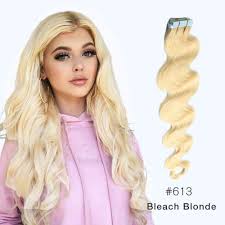 Body Wave Tape In Extension Remy Human Hair 613 Bleach Blonde 20 Pcs Seamless Tape Extensi Quality Human Hair Extensions Human Hair Extensions Remy Human Hair