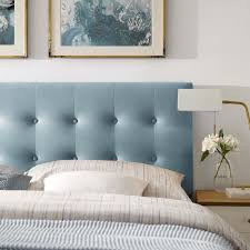 Modway Emily Light Blue Queen Biscuit Tufted Performance Velvet Headboard Mod 6116 Lbu Goruntuler Ile Yatak Odasi Yatak