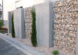Gabionen Und Beton Sichtschutz Garten Garden Fence Und Garden Fencing