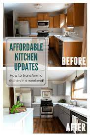 Affordable Kitchen Updates In A Weekend Grey Painted Kitchen Updated Kitchen Kitchen Makeover